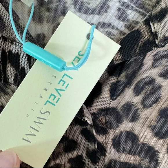SEA LEVEL Wildside Mesh Beach Coverup Caftan Shirt Animal Print Size S NWT - Picture 12 of 13